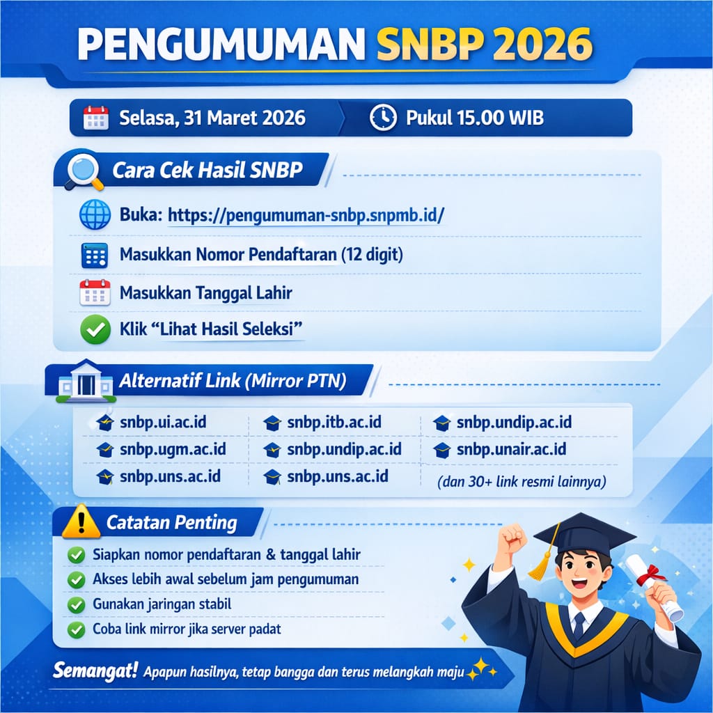 Snbp PENGUMUMAN SNBP 2026 - SMA Yaspen Tugu Ibu Depok